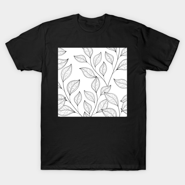 Non Colored Pattern with Floral Motifs T-Shirt by lissantee